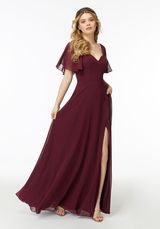 Prom Dress: Mori Lee Bridesmaids Collection: 21722 - Chiffon Flutter Sleeve, Sweetheart Bridesmaid Dress 