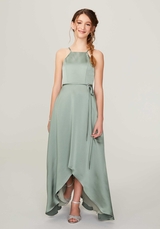 Prom Dress: Morilee Junior Bridesmaids Collection: 13211 - High Low Silky Satin Junior Bridesmaid Dress 