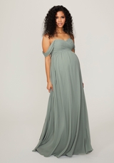 Prom Dress: Morilee Maternity Bridesmaids Collection: 14103 - Chiffon Maternity Bridesmaid Dress with Draped Bodice 