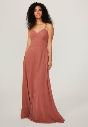  Dress - Morilee Bridesmaids Collection: 21784 - Chiffon Bridesmaid Dress with Tie Back Keyhole | MoriLee Evening Gown