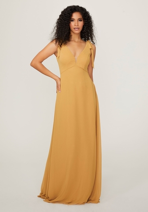 Bridesmaid Dress - Morilee Bridesmaids Collection: 21789 - Chiffon Bridesmaid Dress with Tied Straps | MoriLee Bridesmaids Gown