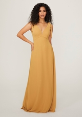 Prom Dress: Morilee Bridesmaids Collection: 21789 - Chiffon Bridesmaid Dress with Tied Straps 