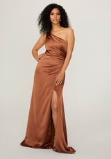 Prom Dress: Morilee Bridesmaids Collection: 21795 - One Shoulder Silky Satin Bridesmaid Dress 