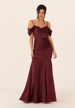 Special Occasion Dress - Morilee Bridesmaids Collection: 21821 - Luxe Satin Fit and Flare Bridesmaids Dress | MoriLee Prom Gown
