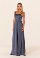 Prom Dress: Morilee Bridesmaids Collection: 21822 - Luxe Satin Bridesmaid Dress with Corset Bodice 