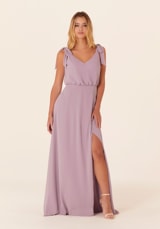 Prom Dress: Morilee Bridesmaids Collection: 21824 - Chiffon Bridesmaid Dress with Tied Bow Straps 