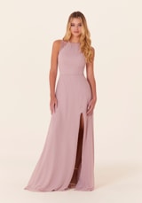 Prom Dress: Morilee Bridesmaids Collection: 21826 - Chiffon Bridesmaid Dress with Leafy Appliqués 
