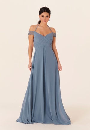 Special Occasion Dress - Morilee Bridesmaids Collection: 21833 - Tied Halter Chiffon Bridesmaid Dress | MoriLee Prom Gown