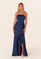 Prom Dress: Morilee Bridesmaids Collection: 21834 - Strapless Luxe Satin Bridesmaid Dress 