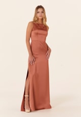 Prom Dress: Morilee Bridesmaids Collection: 21836 - Luxe Satin Bridesmaid Dress with Strappy Back 