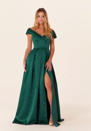 Special Occasion Dress - Morilee Bridesmaids Collection: 21838 - Pleated Satin A-line Bridesmaid Dress | MoriLee Prom Gown
