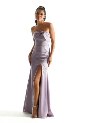  Dress - Morilee Bridesmaids Collection: 21844 - Satin Fit and Flare Bridesmaid Dress with Bow Neckline | MoriLee Evening Gown