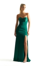 Prom Dress: Morilee Bridesmaids Collection: 21847 - Corset Fit and Flare Luxe Satin Bridesmaid Dress 