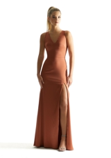 Prom Dress: Morilee Bridesmaids Collection: 21857 - V Back Luxe Satin Bridesmaid Dress 