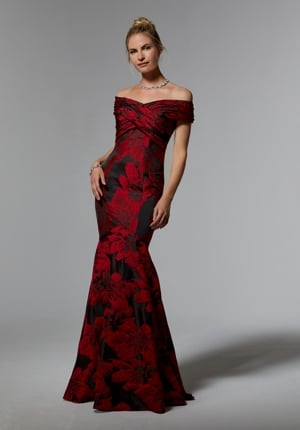 MOB Dress - Mori Lee Collection: 72924 - Two-Tone Floral Brocade Evening Gown | MoriLee MOB Gown