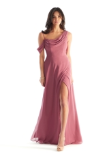 Prom Dress: Morilee Bridesmaids Collection: 31222 - Chiffon Bridesmaid Dress with Asymmetric Draped Neckline 