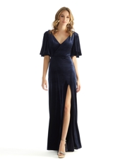 Prom Dress: Morilee Bridesmaids Collection: 31223 - Slim A-line Stretch Velvet Bridesmaid Dress 
