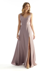 Prom Dress: Morilee Bridesmaids Collection: 31225 - Open Back Luxe Satin Bridesmaid Dress with Bow Detail 