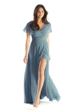 Prom Dress: Morilee Bridesmaids Collection: 31232 - A-line Chiffon Bridesmaid Dress with Capelet Sleeves 