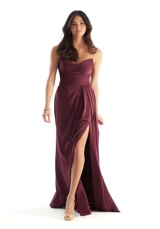 Prom Dress: Morilee Bridesmaids Collection: 31233 - Strapless V-Neck Luxe Satin Bridesmaid Dress 