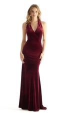 Prom Dress: Morilee Bridesmaids Collection: 31234 - Halter Neck Stretch Velvet Sheath Bridesmaid Dress 