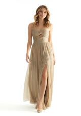 Prom Dress: Morilee Bridesmaids Collection: 31239 - Pleated Shimmer Twist Knot Bridesmaid Dress 