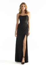 Prom Dress: Morilee Bridesmaids Collection: 31241 - Strapless Draped Pleated Shimmer Bridesmaid Dress 