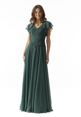 Prom Dress: Mori Lee Collection: 73016 - A-line Chiffon Evening Gown with Beaded Embroidery 