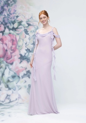 Special Occasion Dress - Morilee Bridesmaids Collection: 3030001 - Cowl Detail Bias Cut Chiffon Bridesmaid Dress with Ruffle Drape | MoriLee Prom Gown