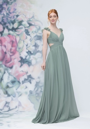 Special Occasion Dress - Morilee Bridesmaids Collection: 3030004 - Draped Criss Cross Cut Out Bodice Chiffon Bridesmaid Dresss | MoriLee Prom Gown