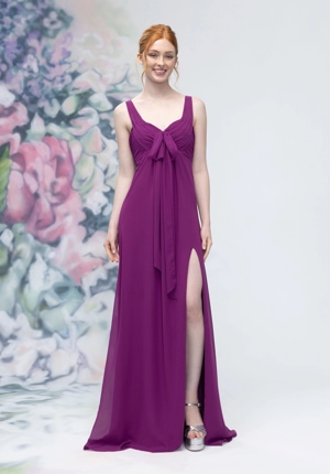 Special Occasion Dress - Morilee Bridesmaids Collection: 3030009 - Draped Sweetheart Empire Waist Bridesmaid Dress with Bow | MoriLee Prom Gown