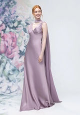 Prom Dress: Morilee Bridesmaids Collection: 3030016 - V-Neck Empire Waist Open Back Bridesmaid Dress with Neck Scarf 