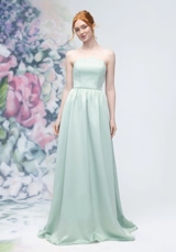 Prom Dress: Morilee Bridesmaids Collection: 3030019 - Scallop Edged Strapless Satin A-Line Bridesmaid Dress 
