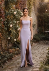 Bridesmaids Dress: Morilee Bridesmaids Collection: 3030033 - Strapless Draped Neck Chiffon Bridesmaid Dress with Skirt Slit