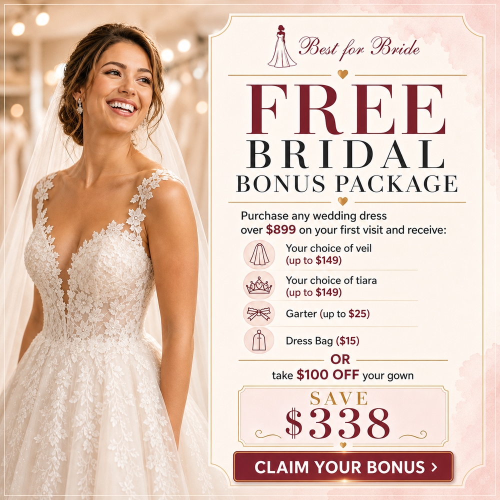 Best for Bride first-visit bridal bonus package valued at $338