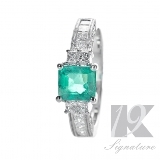 19-Signature-Karats | GWT-19K-Signature-Series: Emerald Diamond Ring - 19K3367  This Elegant and astonishing 19K hand Ring, signifies the meticulous craftsmanship and attention to detail that distinguishes every piece in the 19K signature series collection. This bridal collection is amongst the very best. This exciting modern 19K creation represents the union of GWT expertise and design innovation, using the latest gold smith technology.  
