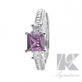 19-Signature-Karats | GWT-19K-Signature-Series: Genuine Amethyst - 19K3372  This Elegant and astonishing 19K hand crafted ring, signifies the meticulous craftsmanship and attention to detail that distinguishes every piece in the 19K signature series collection. This bridal collection is amongst the very best. This exciting modern 19K creation represents the union of GWT expertise and design innovation, using the latest gold smith technology.  