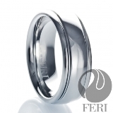 Feri-Fine-Design-Collection | Hi-Tech-Ceramic-and-Tungsten: 7mm SMOOTH GROOVE BRIDAL BAND - FTR2497  Tungsten has the highest melting point and lowest vapour pressure of all metals, and at temperatures over 1650°C has the highest tensile strength. It has excellent corrosion resistance second only to carbon (diamonds). FERI polished Tungsten rings are unique with deep luster from within. They have a refreshingly contemporary style to the classic ring and they are backed with a lifetime Warranty. Tungsten carbide's flawless features and indestructible nature will create an everlasting bond between you and your partner. 