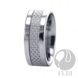 Feri-Fine-Design-Collection | Hi-Tech-Ceramic-and-Tungsten: 8mm FERI Tungsten Ring - FTR3800  Width:  8mmThis gorgeous FERI polished Tungsten ring is part of the newly released FERI 2010 Fall Collection with a unique deep luster from within.FERI Plangsten® line is like no other Tungsten based jewellery being offered today. The exclusive Plangsten® line is the result of 15 months of experimentation of metal compounds to improve the resistance of Tungsten Carbide. FERI Plangsten® compound is a precise mix of Tungsten Carbide and precious metal Platinum at a precise temperature which reduces the brittleness of the jewellery and it increases its resistance to impact. FERI polished Plangsten® Rings are unique with deep luster from within. They have a refreshingly contemporary style to the classic ring and they are backed with a lifetime limited Warranty.* 8mm Plangsten® with carbon fiber comfort fit. 