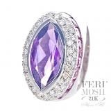 Feri-Mosh-21K-Collection | Exclusive-21k-Collection: FERI MOSH Oscar Ring  - FM3517  FM Oscars is one of the most elegant FERI MOSH designs ever. This exquisite piece was also launched at the third annual GWT world conference. The seventh wonder of the world Niagara Falls, Canada was a fitting place for the birth for the stunning 2009 FM collection which mesmerized its audience.The Oscars was an instant hit in a lineup of FM stars and inquires flooded the GWT head office even before it was launched on our site.EXPERTLY crafted in GWT exclusive 21K WHITE gold compound, this striking design is expertly constructed through micro setting with high quality diamonds complimenting the large oval Amethyst gemstone. This GWT master piece sets a new standard for high class, high design and high fashion that combines precise jewellery making and quality jewellery craftsmanship. FM Oscars is a show stopper and crowd pleaser.All Feri Mosh jewellery will include a Customized IGI FERI MOSH Appraisal and the industry leading FERI MOSH five year maintenance free guarantee. 