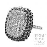 Feri-Mosh-21K-Collection | Exclusive-21k-Collection: FM 'Galaxi' with Black Diamonds - FMR2432  Glamour that only black diamonds can create. This world class master piece will have you noticed where ever you go with it's high quality blend of white and black diamonds. EXPERTLY crafted in SOLID 21K WHITE GOLD, this striking FERI MOSH design is expertly constructed through micro setting. This GWT master piece sets a new standard for high fashion design that combines precise jewellery making and quality jewellery craftsmanship! This one of a kind masterpiece is complemented with high quality Genuine Diamonds. All measurements are approximate.All Feri Mosh Pieces will include a Customized IGI/FERI MOSH Appraisal. 