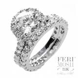 Feri-Mosh-21K-Collection | Exclusive-21k-Collection: The world admired 'OCEAN OF LIGHT' engagement - FMR2797  This mesmerizing master piece is the most admired FM design of all time. Simply put Ocean Of Light is a dream for all ladies.Over 4 CTS DTW of the highest quality diamonds cover this stunning ring and its gorgeous matching band.All FM designs are EXPERTLY crafted in the GWT exclusive SOLID 21K WHITE GOLD.The fine diamonds set on all FM designs go through the most intensive sorting process by master gemologist from some of the world's largest diamond dealers to insure they are amongst the best in the world. The stone mastery is completed through MICRO Setting that can only be done by master setters.The BEAUTY sets a new standard for high class, high design and high fashion constructed with precise jewelry making and quality craftsmanship.All FERI Mosh designs are accompanied with a gorgeous specially customized IGI/FERI MOSH Appraisal. 
