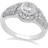 Gold-Platinum-Collections-Women | Rings-Bridal-or-Engagement: BRIDAL SOLITAIRE - MBE117ST  (stones not included)14K White / Polished 