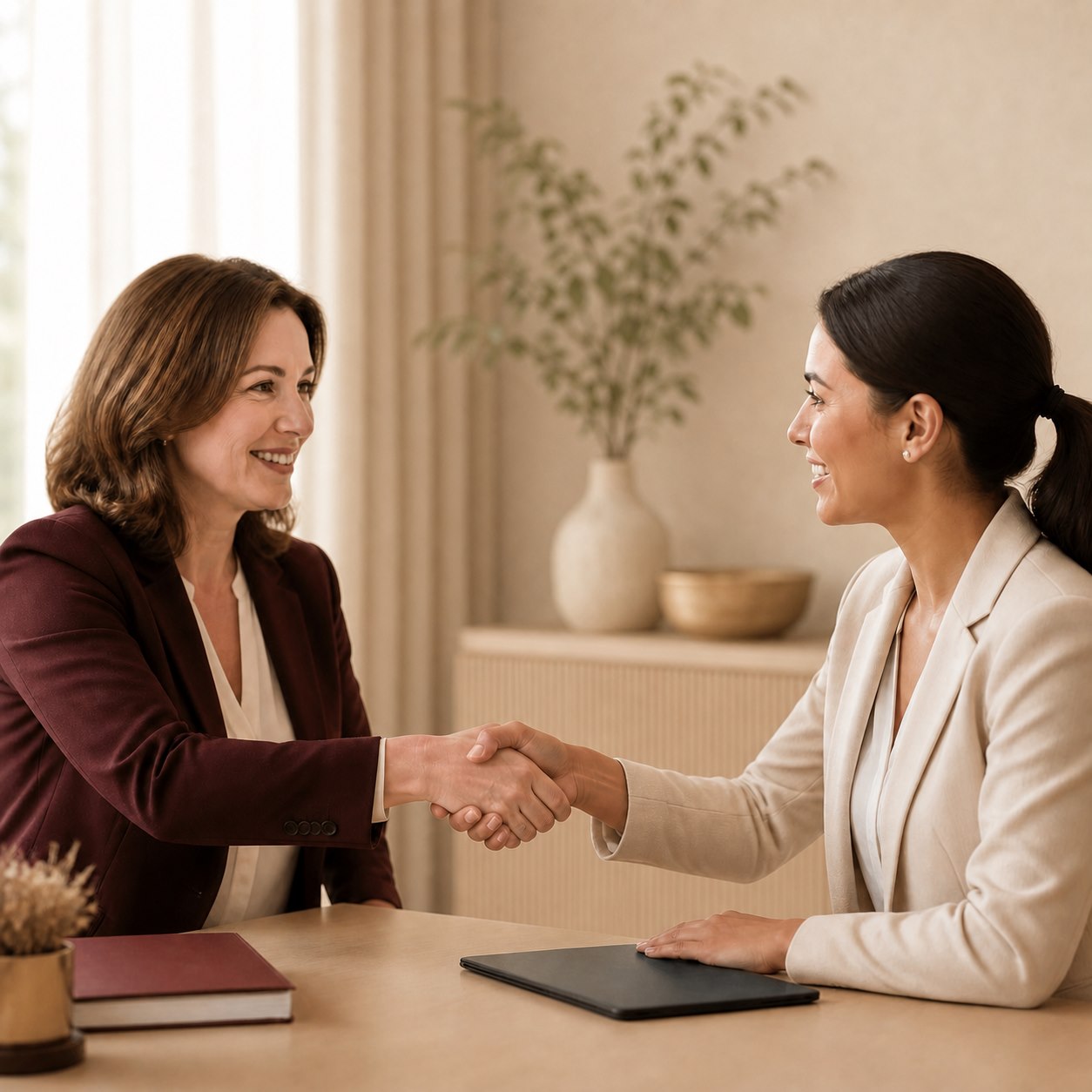 Two established wedding-business professionals beginning a partnership