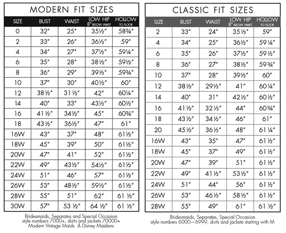 Alfred Angelo Mother of the Bride Size Chart