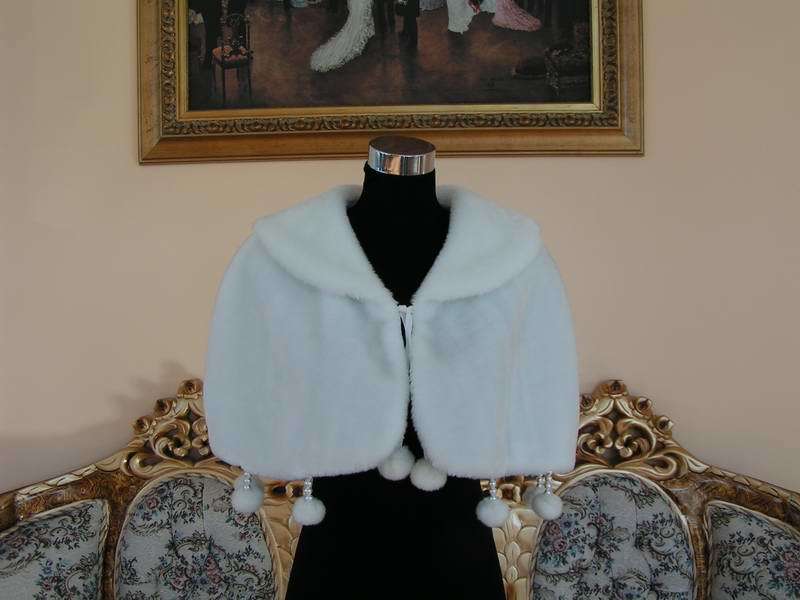 Fur Capelet with Beaded Fur Dangles