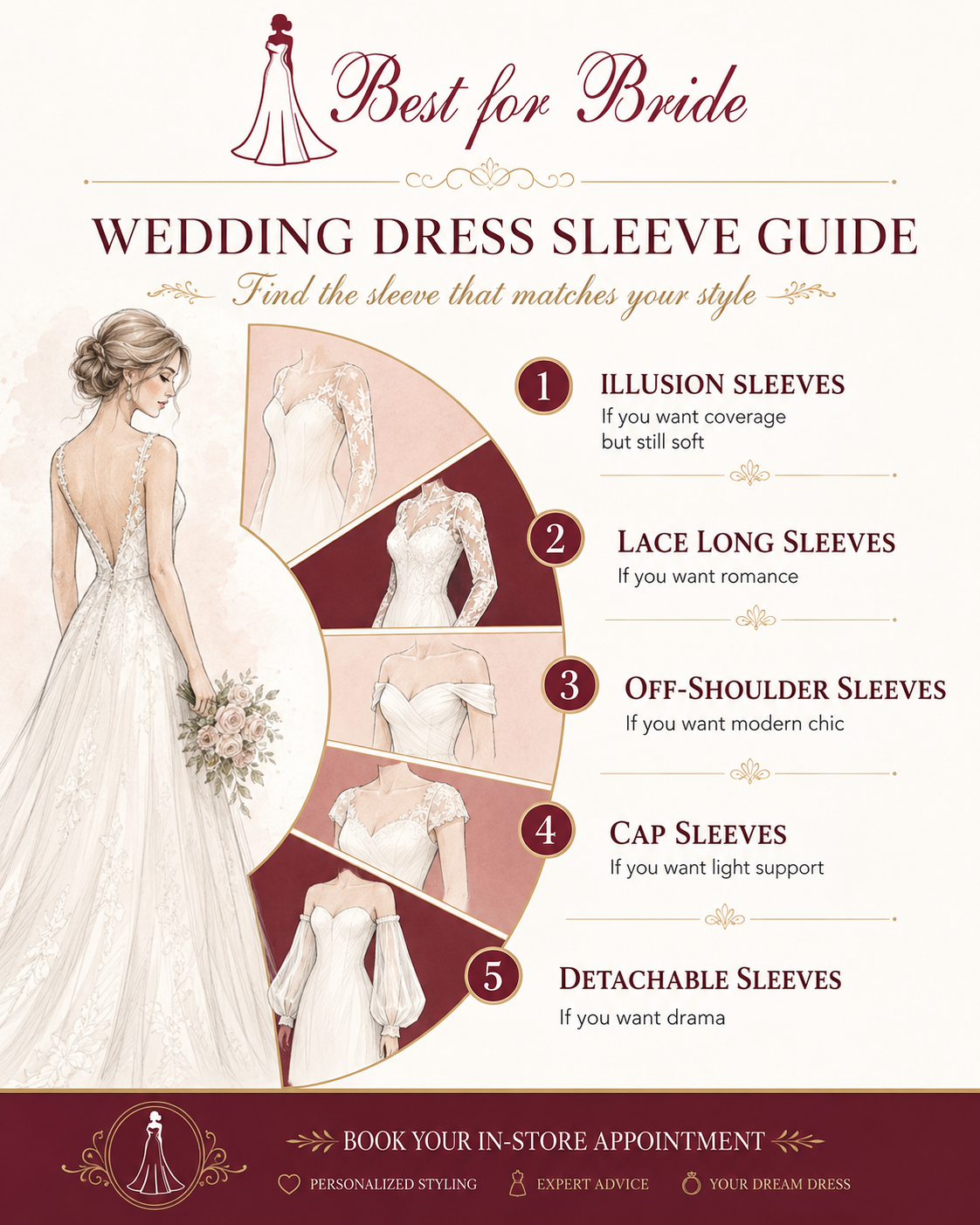 Wedding dress sleeve guide by Best for Bride